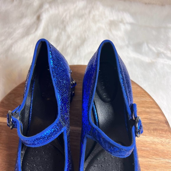 Geox Royal Blue Metallic Seyla Leather Pump Size 36 NWOB - Picture 7 of 13